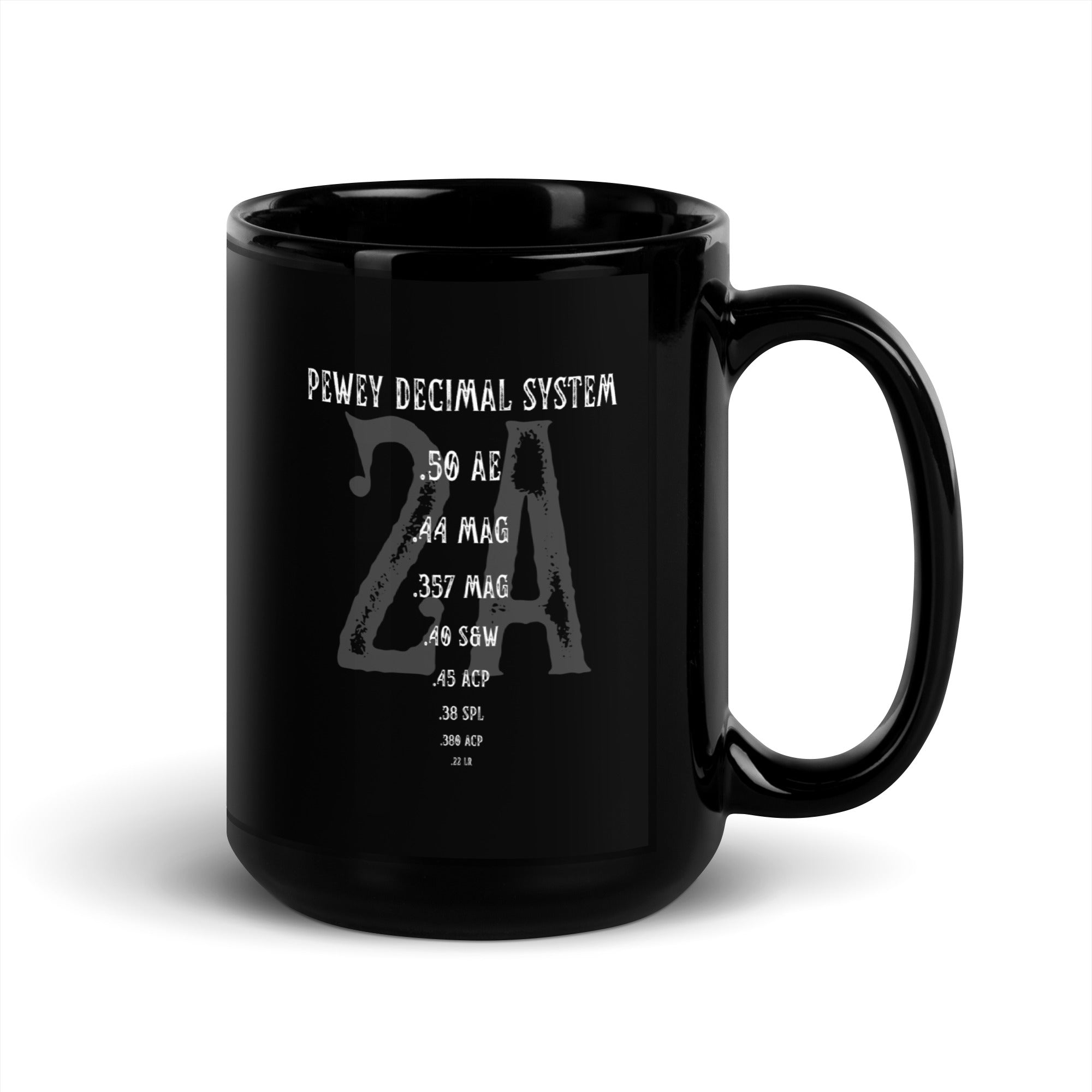 Pewey Decimal - Black Glossy Mug - Dual Sided